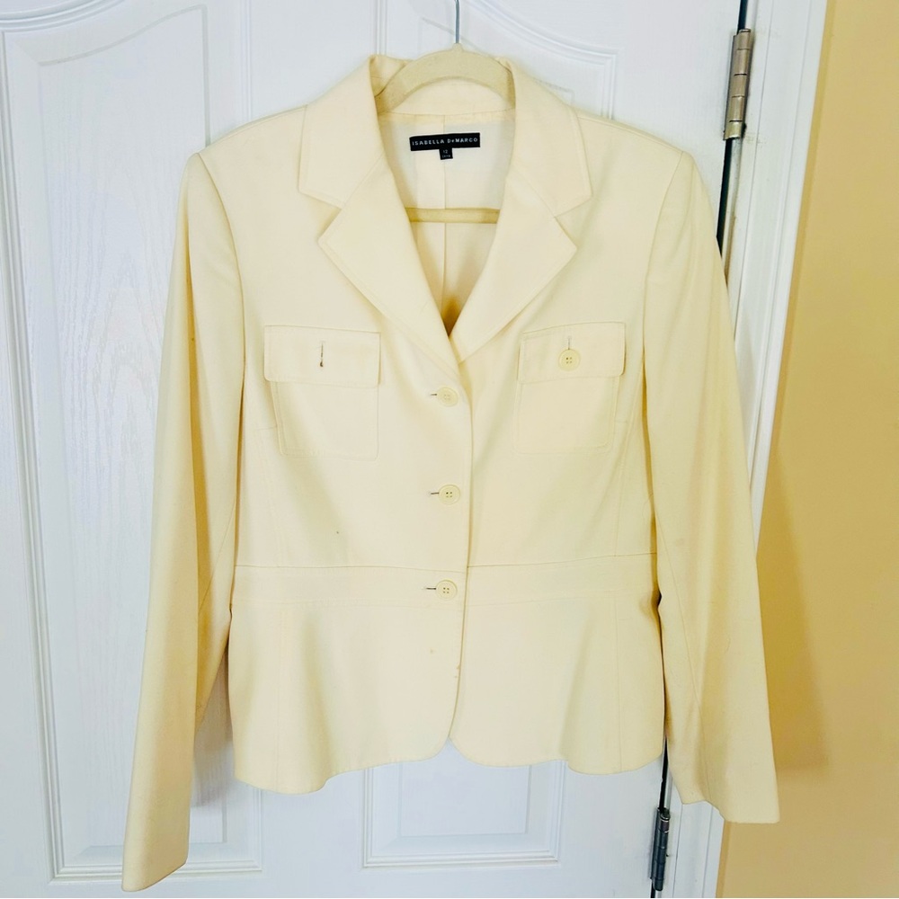 Isabella DeMarco Cream Blazer - Like New Size 12